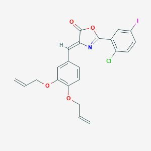 molecular formula C22H17ClINO4 B335879 4-[3,4-bis(allyloxy)benzylidene]-2-(2-chloro-5-iodophenyl)-1,3-oxazol-5(4H)-one 