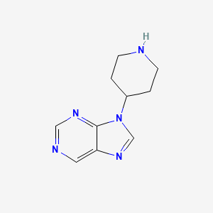 molecular formula C10H13N5 B3358943 9H-Purine, 9-(4-piperidinyl)- CAS No. 830331-58-3