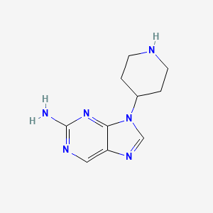 molecular formula C10H14N6 B3358955 9H-Purin-2-amine, 9-(4-piperidinyl)- CAS No. 830331-60-7