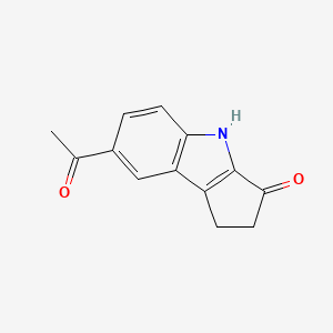 molecular formula C13H11NO2 B3358959 7-Acetyl-1,4-dihydrocyclopenta[b]indol-3(2H)-one CAS No. 830347-25-6
