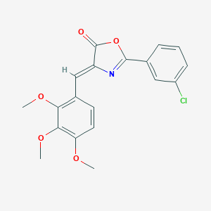 molecular formula C19H16ClNO5 B335896 2-(3-chlorophenyl)-4-(2,3,4-trimethoxybenzylidene)-1,3-oxazol-5(4H)-one 