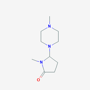 molecular formula C10H19N3O B3358972 2-Pyrrolidinone, 1-methyl-5-(4-methyl-1-piperazinyl)- CAS No. 831170-38-8
