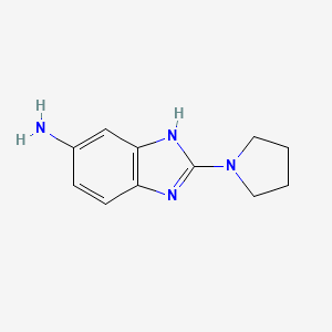 molecular formula C11H14N4 B3359016 1H-Benzimidazol-6-amine, 2-(1-pyrrolidinyl)- CAS No. 832102-69-9