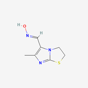 (NE)-N-[(6-methyl-2,3-dihydroimidazo[2,1-b][1,3]thiazol-5-yl)methylidene]hydroxylamine