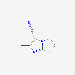 molecular formula C7H7N3S B3359027 3-Methyl-6-thia-1,4-diazabicyclo[3.3.0]octa-2,4-diene-2-carbonitrile CAS No. 83253-37-6