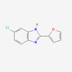 molecular formula C11H7ClN2O B3359039 1H-Benzimidazole, 6-chloro-2-(2-furanyl)- CAS No. 83330-29-4