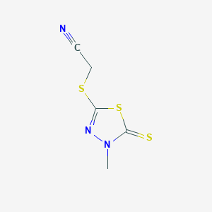 molecular formula C5H5N3S3 B3359060 [(4-Methyl-5-sulfanylidene-4,5-dihydro-1,3,4-thiadiazol-2-yl)sulfanyl]acetonitrile CAS No. 834899-99-9