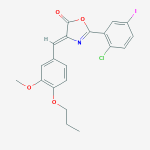 molecular formula C20H17ClINO4 B335908 2-(2-chloro-5-iodophenyl)-4-(3-methoxy-4-propoxybenzylidene)-1,3-oxazol-5(4H)-one 