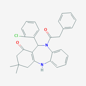molecular formula C29H27ClN2O2 B335912 11-(2-chlorophenyl)-3,3-dimethyl-10-(phenylacetyl)-2,3,4,5,10,11-hexahydro-1H-dibenzo[b,e][1,4]diazepin-1-one 