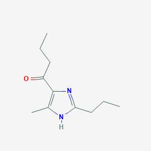 molecular formula C11H18N2O B3359186 1-(5-Methyl-2-propyl-1H-imidazol-4-yl)butan-1-one CAS No. 84227-38-3