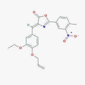 molecular formula C22H20N2O6 B335919 4-[4-(allyloxy)-3-ethoxybenzylidene]-2-{3-nitro-4-methylphenyl}-1,3-oxazol-5(4H)-one 