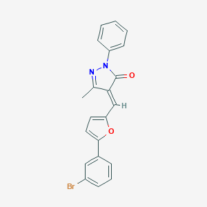 molecular formula C21H15BrN2O2 B335920 4-{[5-(3-bromophenyl)-2-furyl]methylene}-5-methyl-2-phenyl-2,4-dihydro-3H-pyrazol-3-one 