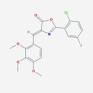 molecular formula C19H15ClINO5 B335929 2-(2-chloro-5-iodophenyl)-4-(2,3,4-trimethoxybenzylidene)-1,3-oxazol-5(4H)-one 
