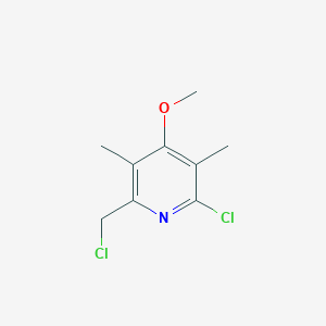 molecular formula C9H11Cl2NO B3359306 2-Chloro-6-(chloromethyl)-4-methoxy-3,5-dimethylpyridine CAS No. 848694-09-7