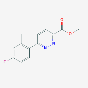 molecular formula C13H11FN2O2 B3359325 Methyl 6-(4-fluoro-2-methylphenyl)pyridazine-3-carboxylate CAS No. 848953-31-1