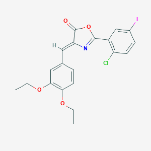 molecular formula C20H17ClINO4 B335933 2-(2-chloro-5-iodophenyl)-4-(3,4-diethoxybenzylidene)-1,3-oxazol-5(4H)-one 