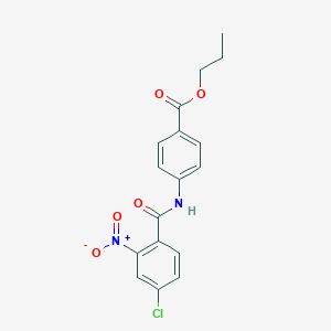 molecular formula C17H15ClN2O5 B335940 4-(4-Chloro-2-nitro-benzoylamino)-benzoic acid propyl ester 