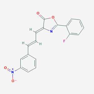 molecular formula C18H11FN2O4 B335942 2-(2-fluorophenyl)-4-(3-{3-nitrophenyl}-2-propenylidene)-1,3-oxazol-5(4H)-one 