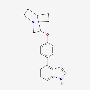 molecular formula C21H22N2O B3359426 4-[4-(1-azabicyclo[2.2.2]oct-3-yloxy)phenyl]-1H-indole CAS No. 855291-04-2