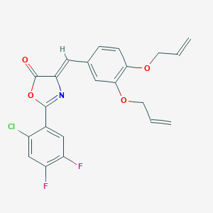 molecular formula C22H16ClF2NO4 B335945 4-[3,4-bis(allyloxy)benzylidene]-2-(2-chloro-4,5-difluorophenyl)-1,3-oxazol-5(4H)-one 