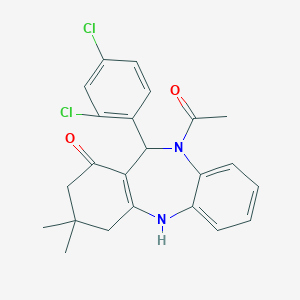 molecular formula C23H22Cl2N2O2 B335946 5-Acetyl-6-(2,4-dichlorophenyl)-9,9-dimethyl-6,8,10,11-tetrahydrobenzo[b][1,4]benzodiazepin-7-one 