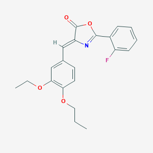 molecular formula C21H20FNO4 B335954 4-(3-ethoxy-4-propoxybenzylidene)-2-(2-fluorophenyl)-1,3-oxazol-5(4H)-one 