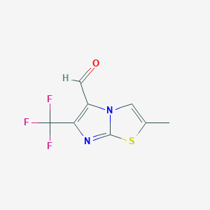 molecular formula C8H5F3N2OS B3359581 2-Methyl-6-(trifluoromethyl)imidazo[2,1-B]thiazole-5-carbaldehyde CAS No. 865081-55-6