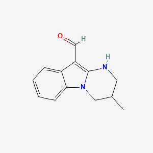 molecular formula C13H14N2O B3359633 3-Methyl-1,2,3,4-tetrahydropyrimido[1,2-a]indole-10-carbaldehyde CAS No. 86966-66-7