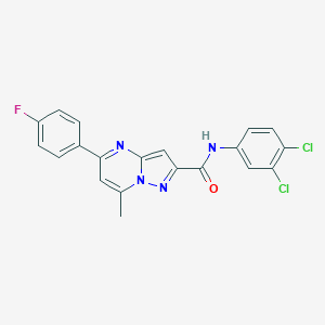molecular formula C20H13Cl2FN4O B335969 N-(3,4-dichlorophenyl)-5-(4-fluorophenyl)-7-methylpyrazolo[1,5-a]pyrimidine-2-carboxamide 