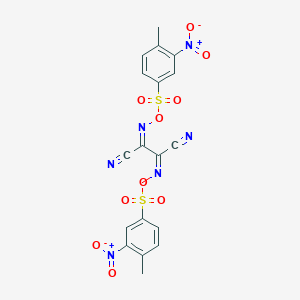 molecular formula C18H12N6O10S2 B335973 2,3-Bis{[({3-nitro-4-methylphenyl}sulfonyl)oxy]imino}succinonitrile 