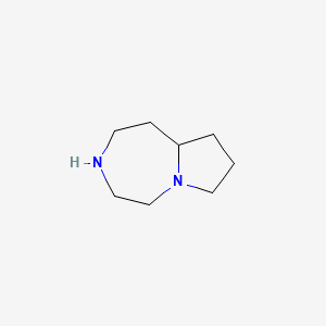 molecular formula C8H16N2 B3359793 Octahydro-1H-pyrrolo[1,2-d][1,4]diazepine CAS No. 87614-65-1