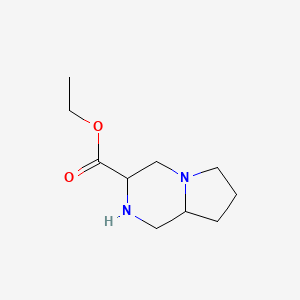 molecular formula C10H18N2O2 B3359837 Ethyl octahydropyrrolo[1,2-a]pyrazine-3-carboxylate CAS No. 87766-35-6