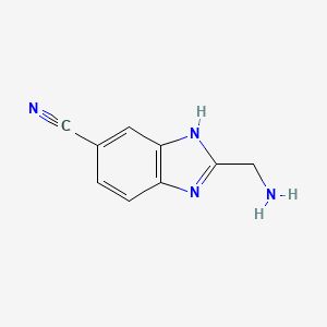 molecular formula C9H8N4 B3359864 2-(Aminomethyl)-1H-benzimidazole-5-carbonitrile CAS No. 878025-51-5