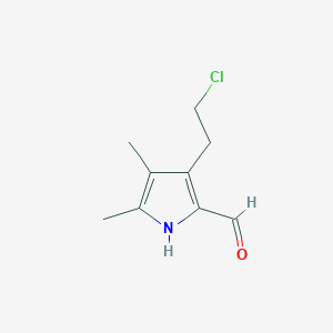 molecular formula C9H12ClNO B3359947 3-(2-Chloroethyl)-4,5-dimethyl-1H-pyrrole-2-carbaldehyde CAS No. 88055-46-3