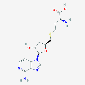 molecular formula C15H21N5O4S B033600 (2S)-2-amino-4-[[(2S,4R,5R)-5-(4-aminoimidazo[4,5-c]pyridin-1-yl)-4-hydroxyoxolan-2-yl]methylsulfanyl]butanoic acid CAS No. 110880-45-0