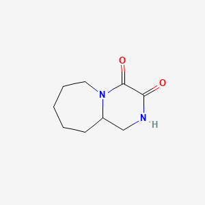 molecular formula C9H14N2O2 B3360066 Octahydropyrazino[1,2-a]azepine-3,4-dione CAS No. 88327-64-4