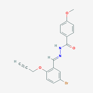 molecular formula C18H15BrN2O3 B336009 N'-[5-bromo-2-(2-propynyloxy)benzylidene]-4-methoxybenzohydrazide 