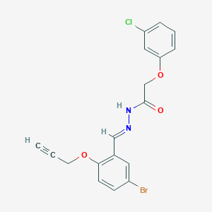 molecular formula C18H14BrClN2O3 B336011 N'-[5-bromo-2-(2-propynyloxy)benzylidene]-2-(3-chlorophenoxy)acetohydrazide 