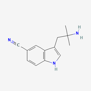 molecular formula C13H15N3 B3360162 3-(2-Amino-2-methylpropyl)-1H-indole-5-carbonitrile CAS No. 88487-41-6