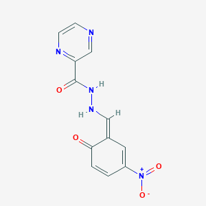 molecular formula C12H9N5O4 B336017 N'-[(Z)-(3-nitro-6-oxocyclohexa-2,4-dien-1-ylidene)methyl]pyrazine-2-carbohydrazide 