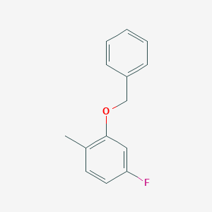 molecular formula C14H13FO B3360176 4-Fluoro-1-methyl-2-phenylmethoxybenzene CAS No. 885267-20-9