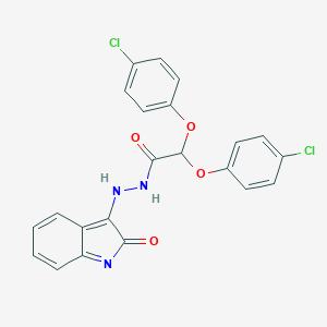 molecular formula C22H15Cl2N3O4 B336021 2,2-bis(4-chlorophenoxy)-N'-(2-oxoindol-3-yl)acetohydrazide 