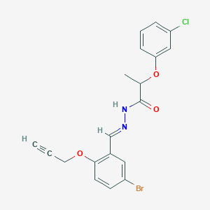 molecular formula C19H16BrClN2O3 B336022 N'-[5-bromo-2-(2-propynyloxy)benzylidene]-2-(3-chlorophenoxy)propanohydrazide 