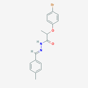 molecular formula C17H17BrN2O2 B336023 2-(4-bromophenoxy)-N'-(4-methylbenzylidene)propanohydrazide 