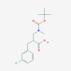 molecular formula C16H22ClNO4 B3360234 2-n-Boc-3-(3-chloro-phenyl)-2-methylaminomethyl-propionic acid CAS No. 886364-77-8