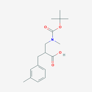 molecular formula C17H25NO4 B3360239 2-{[(tert-Butoxycarbonyl)(methyl)amino]methyl}-3-(3-methylphenyl)propanoic acid CAS No. 886364-81-4