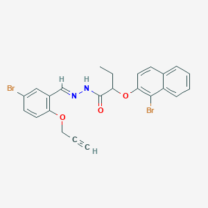 molecular formula C24H20Br2N2O3 B336024 2-[(1-bromo-2-naphthyl)oxy]-N'-[5-bromo-2-(2-propynyloxy)benzylidene]butanohydrazide 