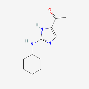 molecular formula C11H17N3O B3360291 Ethanone, 1-[2-(cyclohexylamino)-1H-imidazol-4-yl]- CAS No. 88723-26-6