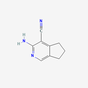 molecular formula C9H9N3 B3360304 6,7-Dihydro-3-amino-5H-2-pyrindine-4-carbonitrile CAS No. 88745-30-6