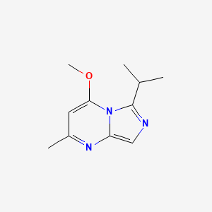 molecular formula C11H15N3O B3360379 Imidazo[1,5-a]pyrimidine, 4-methoxy-2-methyl-6-(1-methylethyl)- CAS No. 88875-15-4